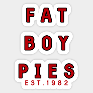 Fat boy pies red and black bold Sticker